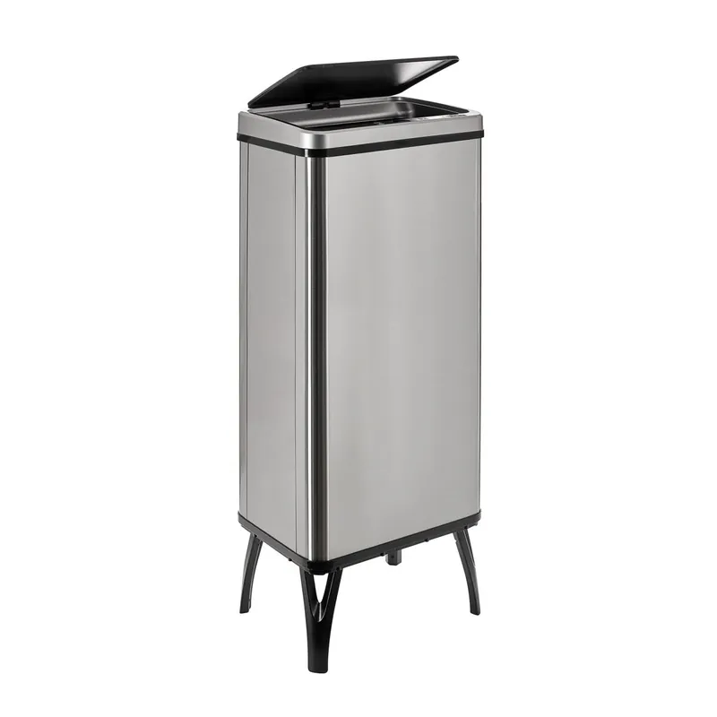 WELL HOME MOBILIARIO & DECORACIÓN Cubo de basura inteligente con apertura automática y contacto manual de 60L, 35,5x26x95,5cm color gris. - Baño