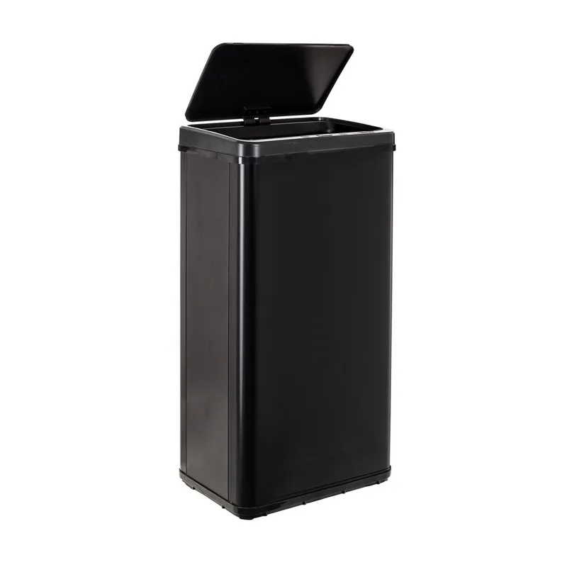 WELL HOME MOBILIARIO & DECORACIÓN Cubo de basura inteligente SIN patas con apertura automática o contacto manual, 60L, Alto: 79,5 (x35,5x26), negro. - Baño