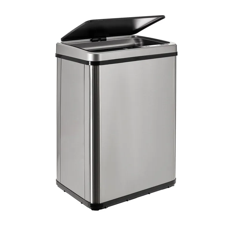 WELL HOME MOBILIARIO & DECORACIÓN Cubo de basura inteligente SIN patas con apertura automática o contacto manual, 40L, Alto: 55,5 (x35,5x26), gris. - Baño