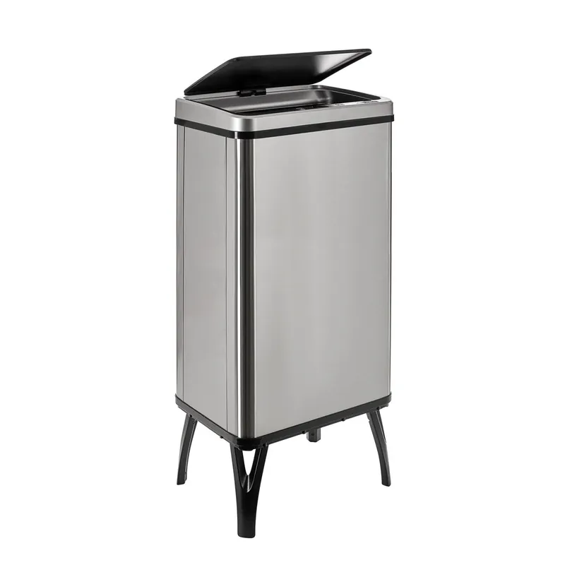 WELL HOME MOBILIARIO & DECORACIÓN Cubo de basura inteligente con apertura automática y contacto manual de 50L, 35,5x26x83,5cm color gris. - Baño