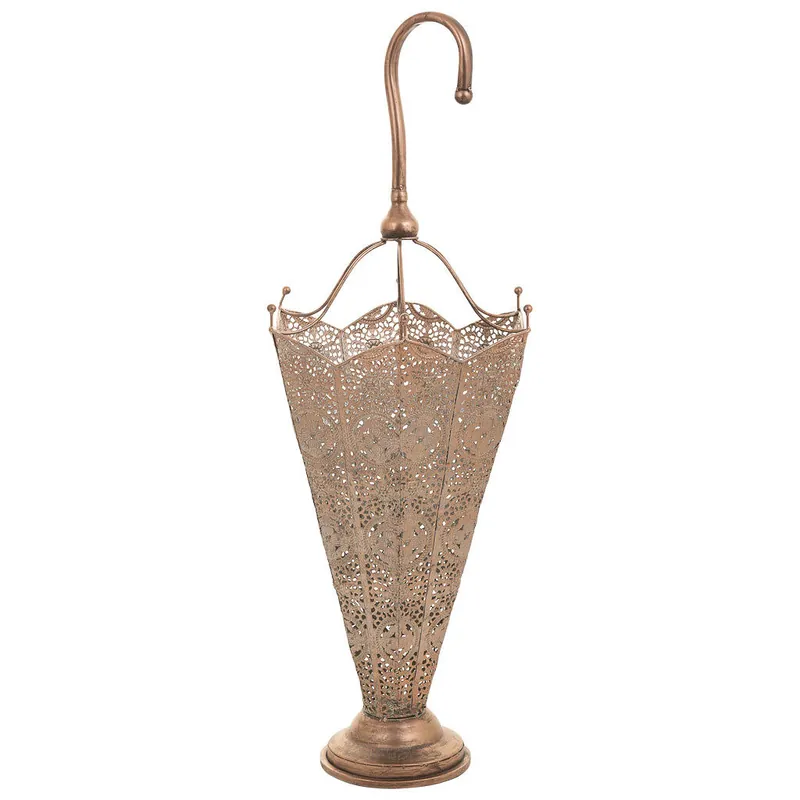 Paragüero de metal cobrizo 32,5x28x82 - Decoración