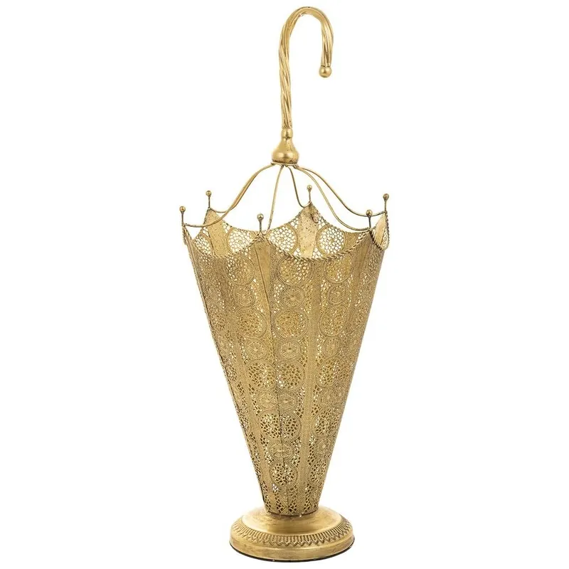 Paragüero de metal dorado 34x29x81 - Decoración