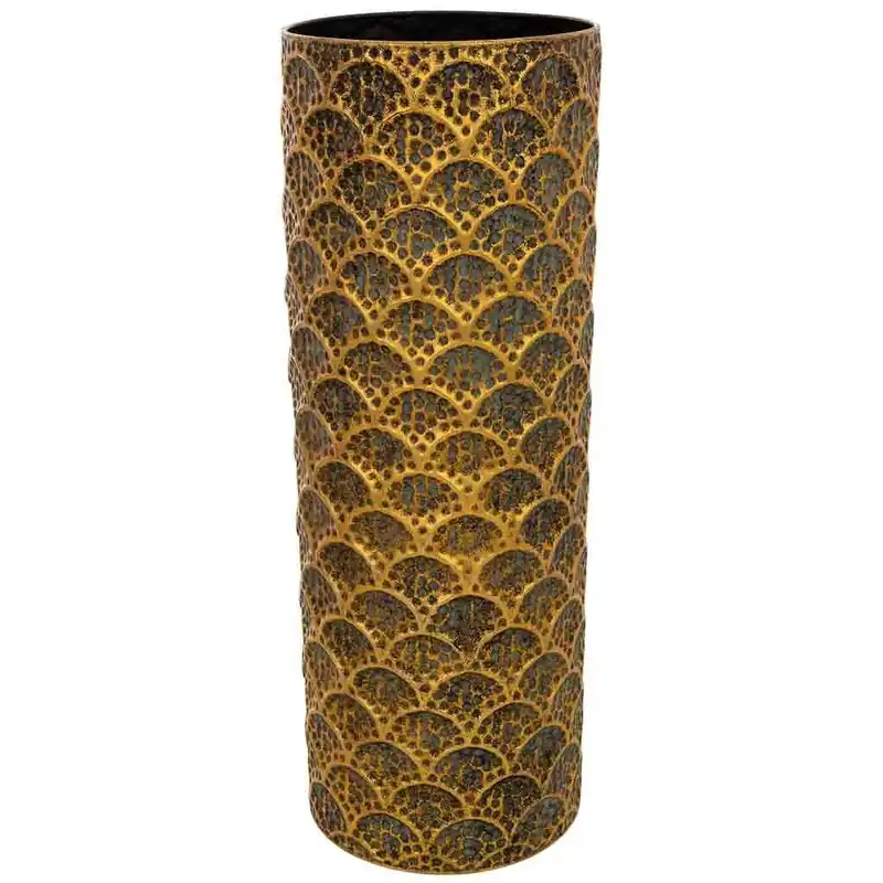 Paragüero de metal dorado 20x20x54h cm - Decoración