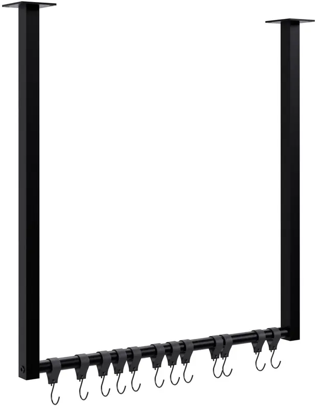 Barra de colgar Fenton con 12 perchas Metal Negro 7X60X60 cm - Decoración