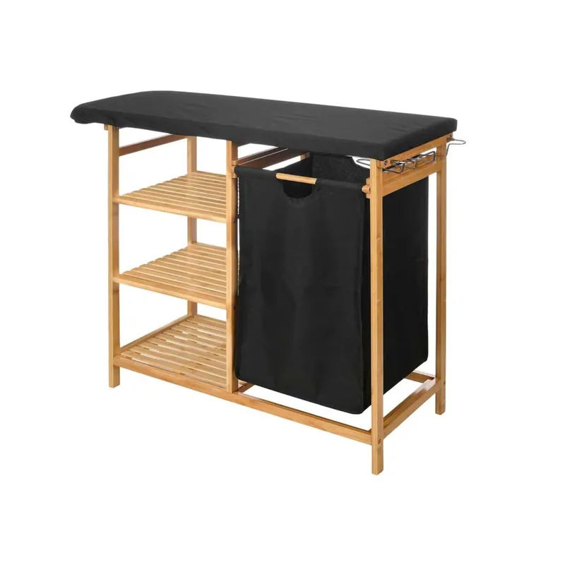 Planchero bambu cajones negro colección KIPIT 34x111 cm - Baño