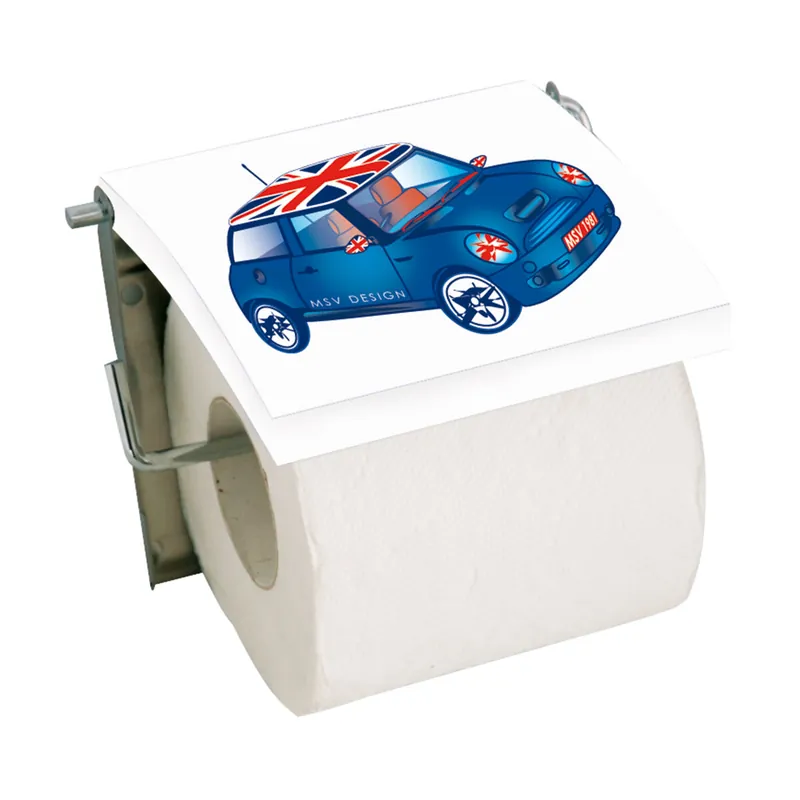 Portarrollos Msv "Mini" De Acero Inoxidable En Color Azul 13 X 15 X 11,5 Cm - Baño