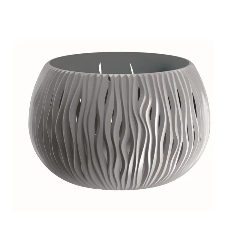 Prosperplast Bowl Sandy De Plástico Con Depósito En Color Gris Piedra, 19,5 (Alto) X 29 (Ancho) X 29 (Profundo) Cms - Decoración