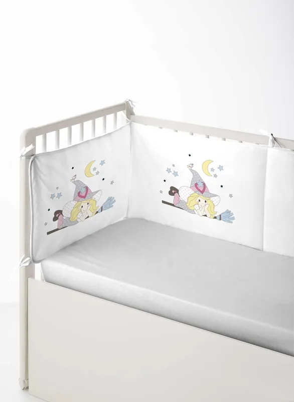 PROTECTOR DE CUNA/MAXICUNA BRUJITA Fabricado con 100% algodón 60x60 cm - Bebé