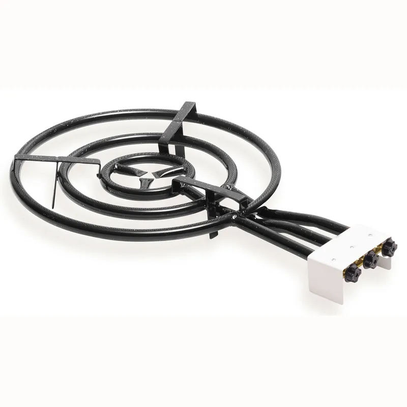 Briebe MOD600 Paellero Triple Aro 60cm, Quemador de Gas Butano, Camping Gas, Rosco para Paellas, Plancha, , Negro - Jardín