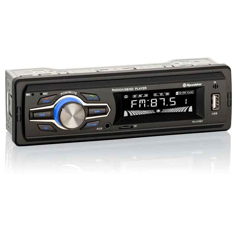 Roadstar RU-375BT Radio Coche Digital AM /FM Bluetooth Manos Libres, Autoradio Stéreo, USB, Lector Tarjeta TF MP3, , Negro