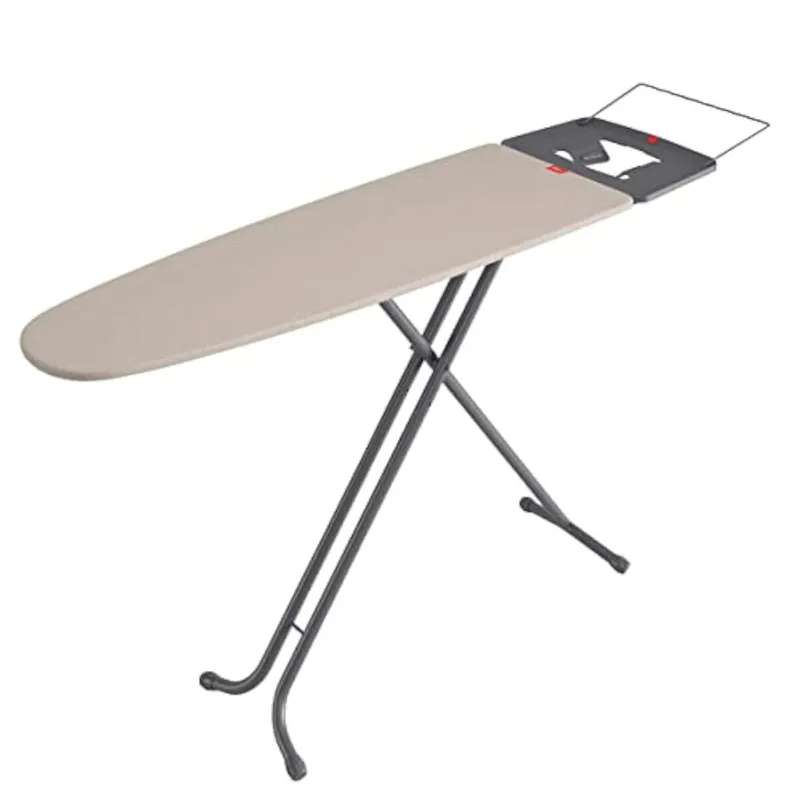 Rayen Gama Premium - Tabla con soporte para la planchar y porta - perchas, Gris Y Beige, 120 x 41 cm
