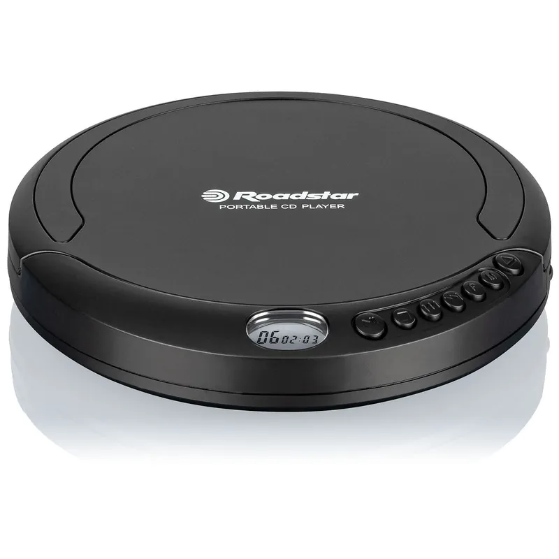 Roadstar PCD-435NCD/BK Discman Reproductor de CD, CDA,CD-R, CD-RW, Portátil con Auriculares Incluidos, Pantalla LCD, , Negro