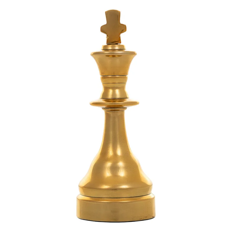 Rey de ajedrez de aluminio dorado 21 cm - Decoración
