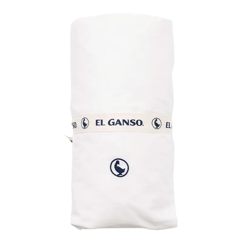 Sábana bajera (90x200+30cm solapa) 100%Algodón 180TC color blanco logo bordado El Ganso - Textil