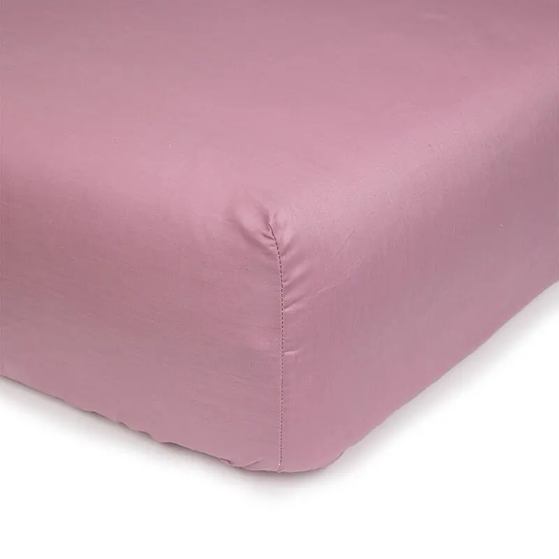 Sábana bajera ajustable 100% algodón. En colores lisos. 80x200cm Violeta - Textil