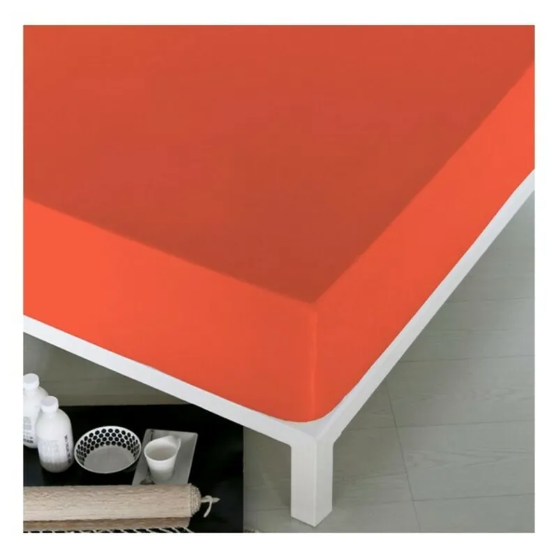 Sábana Bajera Ajustable Naturals Naranja Cama de 135 (135 x 190 cm) - Cama de 90: 90 x 190/200 cm