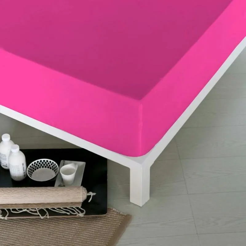 Sábana Bajera Ajustable Naturals Fucsia Cama de 105 (105 x 190 cm) - Textil