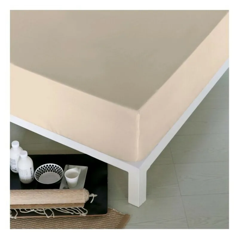 Sábana Bajera Ajustable Naturals Beige Cama de 135 (135 x 190 cm) - Cama de 90: 90 x 190/200 cm