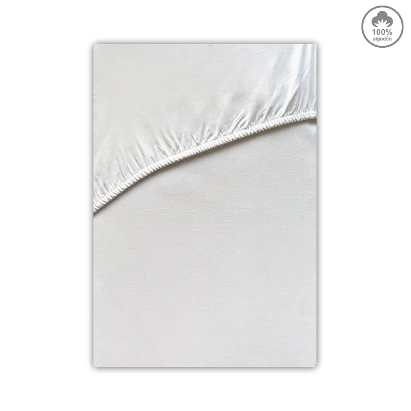 Sábana bajera VICTORIA 100% algodón cama 90cm color blanco - Textil