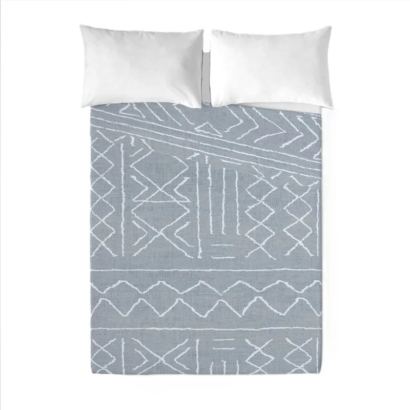 SANDAL - Juego de Sábanas Estampadas 2 Piezas Cama 90 - Algodón Extra Suave - Incluye Sábana Encimera + 1 Funda de Almohada - NAUEK GREY