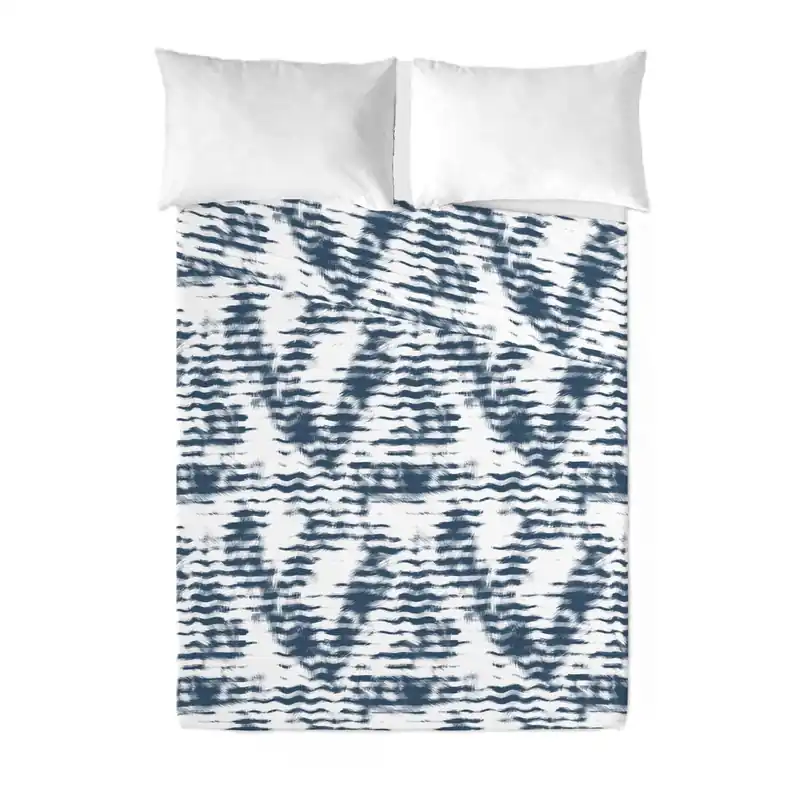 SANDAL - Juego de Sábanas Estampadas 2 Piezas Cama 90 - Algodón Extra Suave - Incluye Sábana Encimera + 1 Funda de Almohada - WAVES BLUE