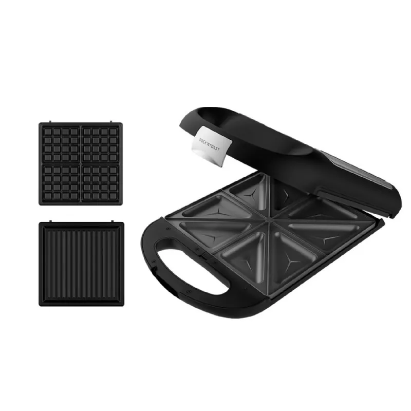 Sandwichera Cecotec Rock´nToast Family 3in1 1500W 3 placas intercambiables negro - Electrodomésticos
