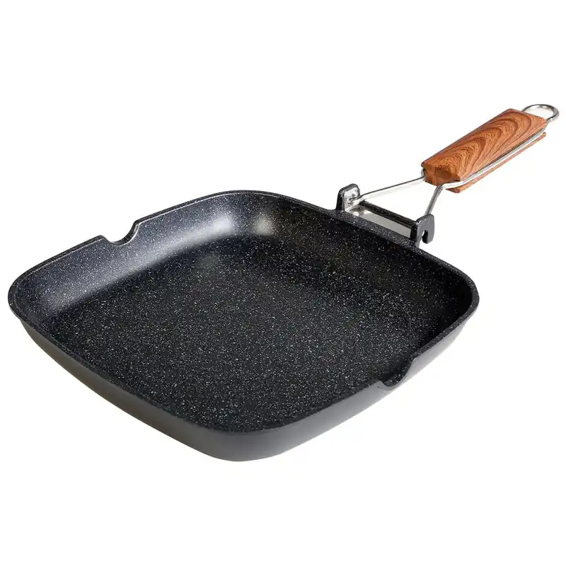 Wecook Ecochef Grill Inducción 24X24cm, Liso, Antiadherente sin PFOA, Aluminio Fundido, Vitrocerámica, Gas, , Negro - Cocina