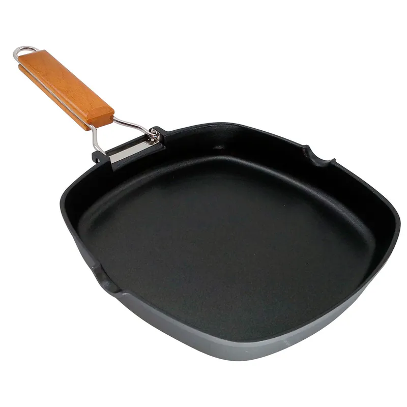Wecook Ecostone Grill Inducción 28 x 28cm, Liso, Antiadherente sin PFOA, Aluminio Fundido, Vitrocerámica, Gas, , Negro - Cocina