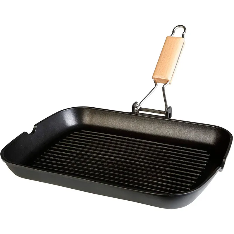 Wecook Ecostone Grill Inducción 34 X 24cm, Rayas, Antiadherente sin PFOA, Aluminio Fundido, Vitrocerámica, Gas, , Negro - Cocina