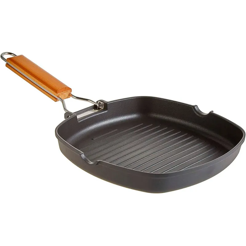 Wecook Ecostone Grill Inducción 28 x 28cm, Rayas, Antiadherente sin PFOA, Aluminio Fundido, Vitrocerámica, Gas, , Negro - Cocina
