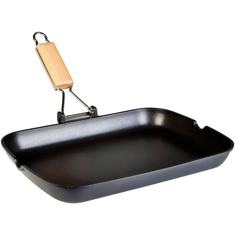 Wecook Ecostone Grill Inducción 34 X 24cm, Liso, Antiadherente sin PFOA, Aluminio Fundido, Vitrocerámica, Gas, , Negro - Cocina