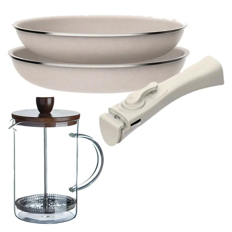 Sartenes Ø24Ø28cm inducción Click&Cook y Cafetera de émbolo - Cocina