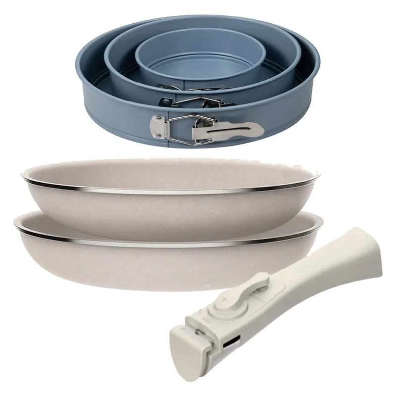 Sartenes Ø24Ø28cm inducción Click&Cook y Juego de moldes horno - Cocina
