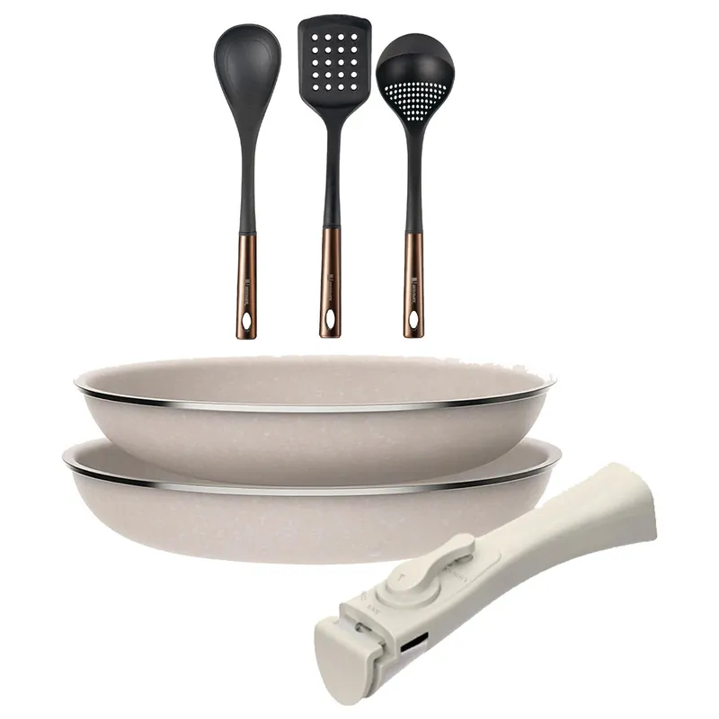 Sartenes Ø24Ø28cm inducción Click&Cook y Utensilios de cocina
