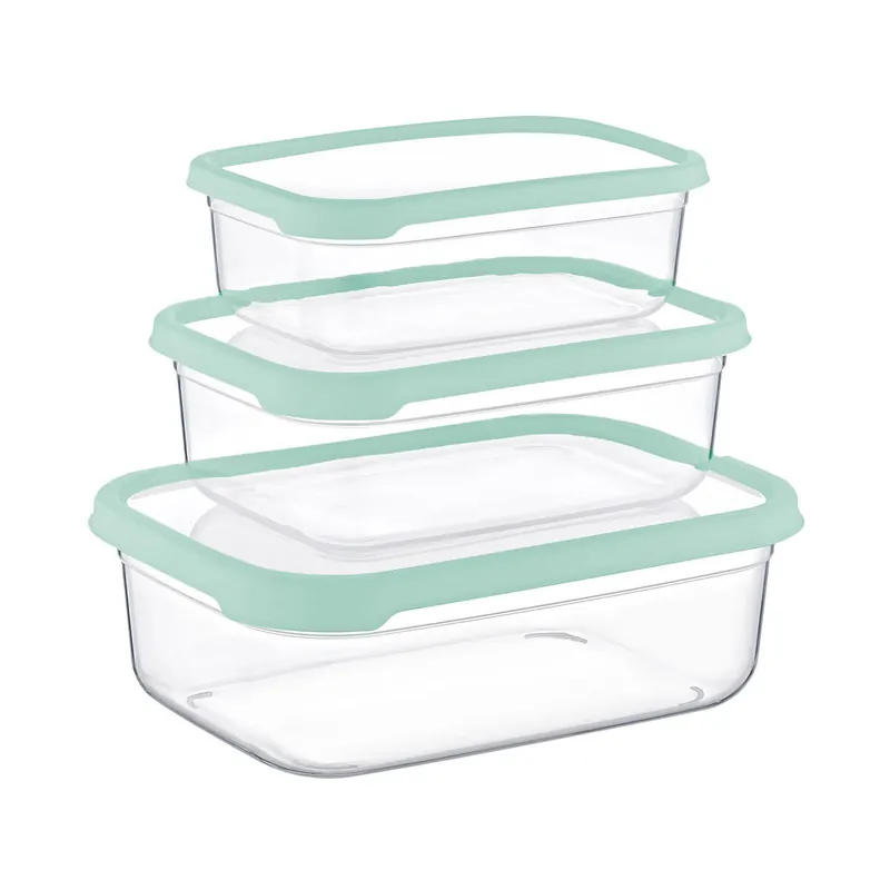 Set 3 Recipientes Herméticos para Alimentos, de forma Rectangular 7house - Cocina