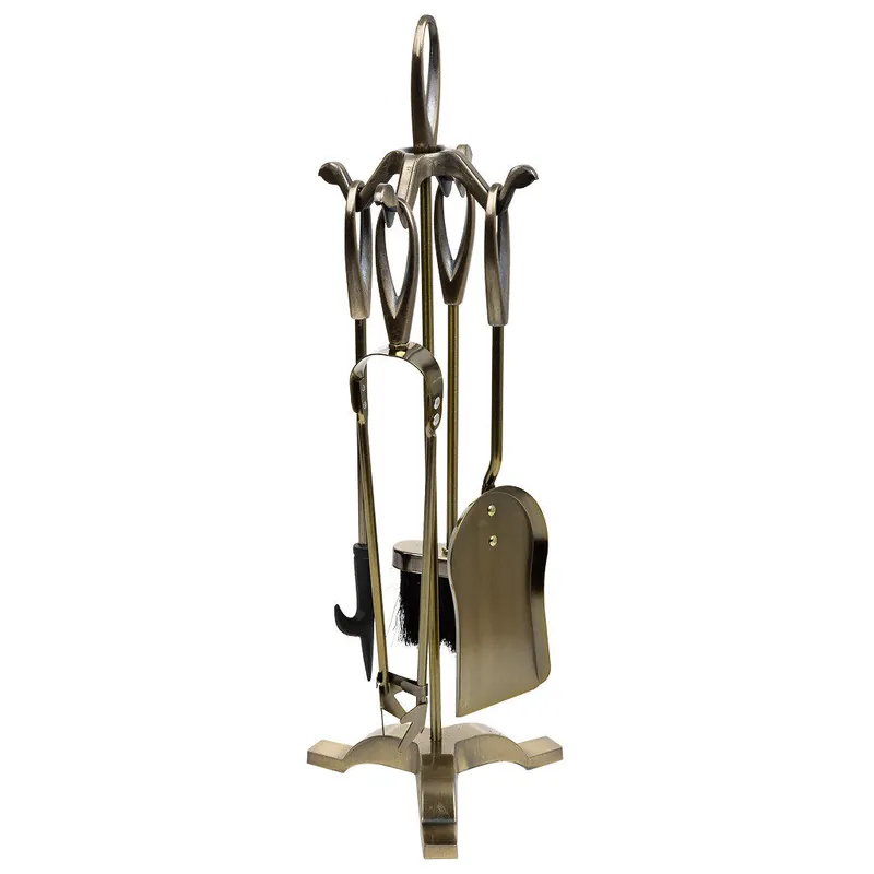 Set 5 herramientas para la chimenea de metal cobrizas - Electrodomésticos