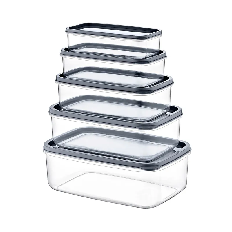 Set 5 Recipientes Herméticos para Alimentos, de forma Rectangular 7house - Cocina