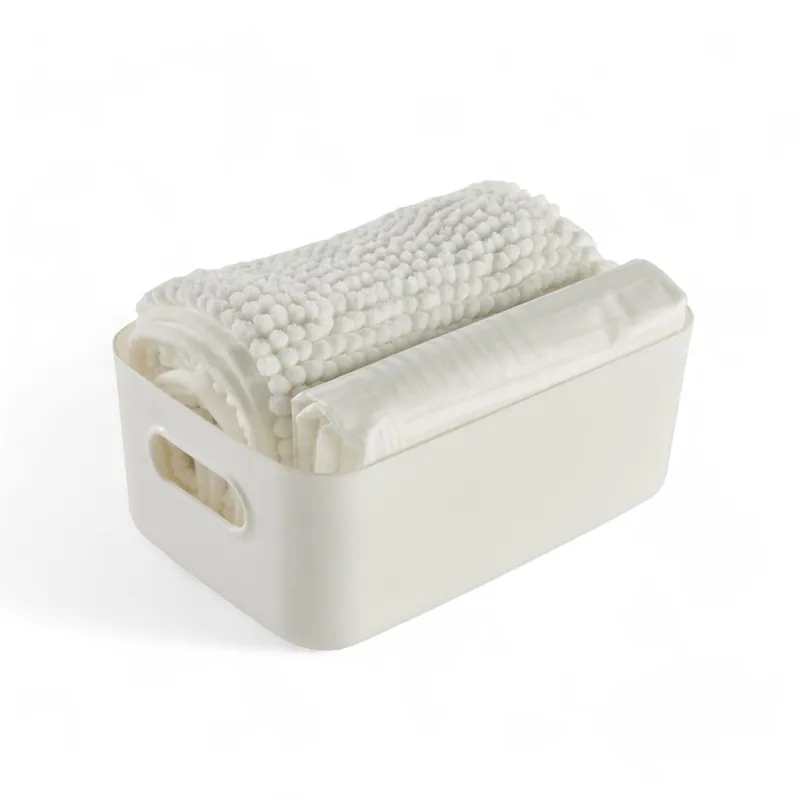 Set baño cortina y alfombra SHOWER color blanco - Textil