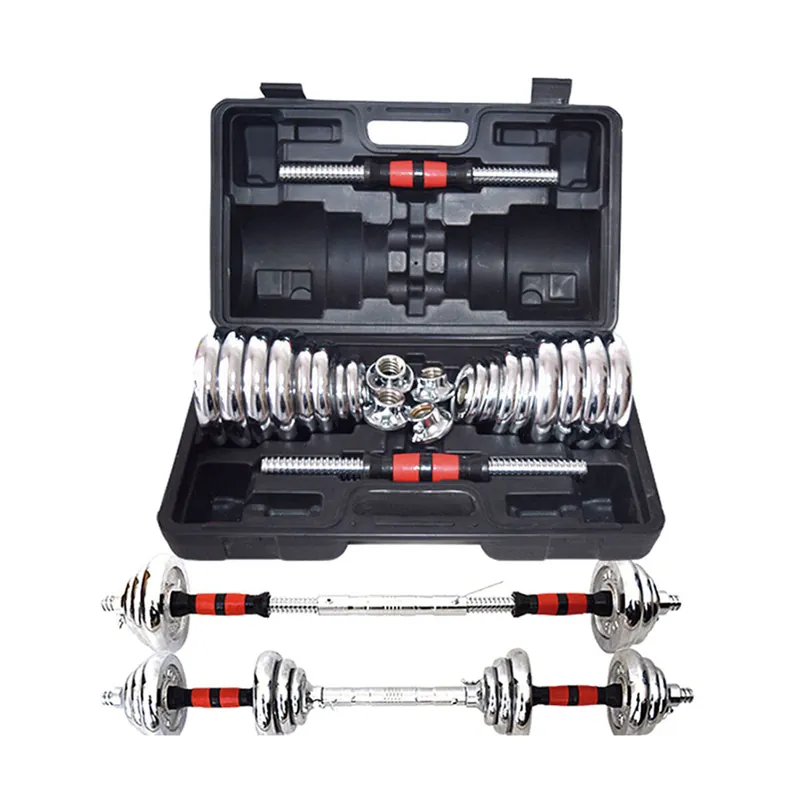 Set completo de musculación para entrenamiento en casa. Incluye barra, pesas y discos para un entrenamiento de fuerza integral. - Deporte