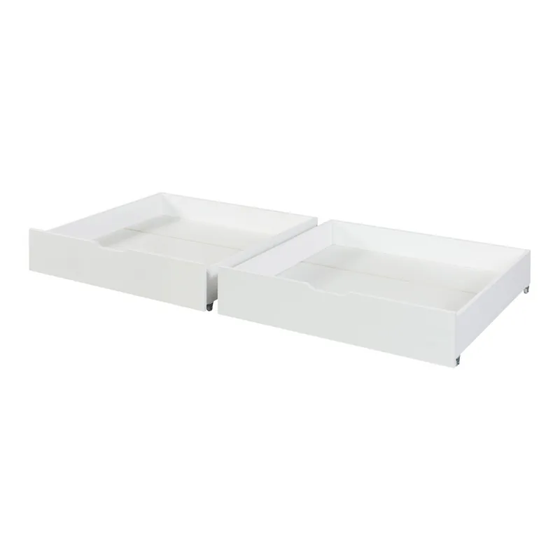 Set de 2 cajones debajo de la cama Ydre con ruedas 98x92x22cm - Blanco [en.casa]