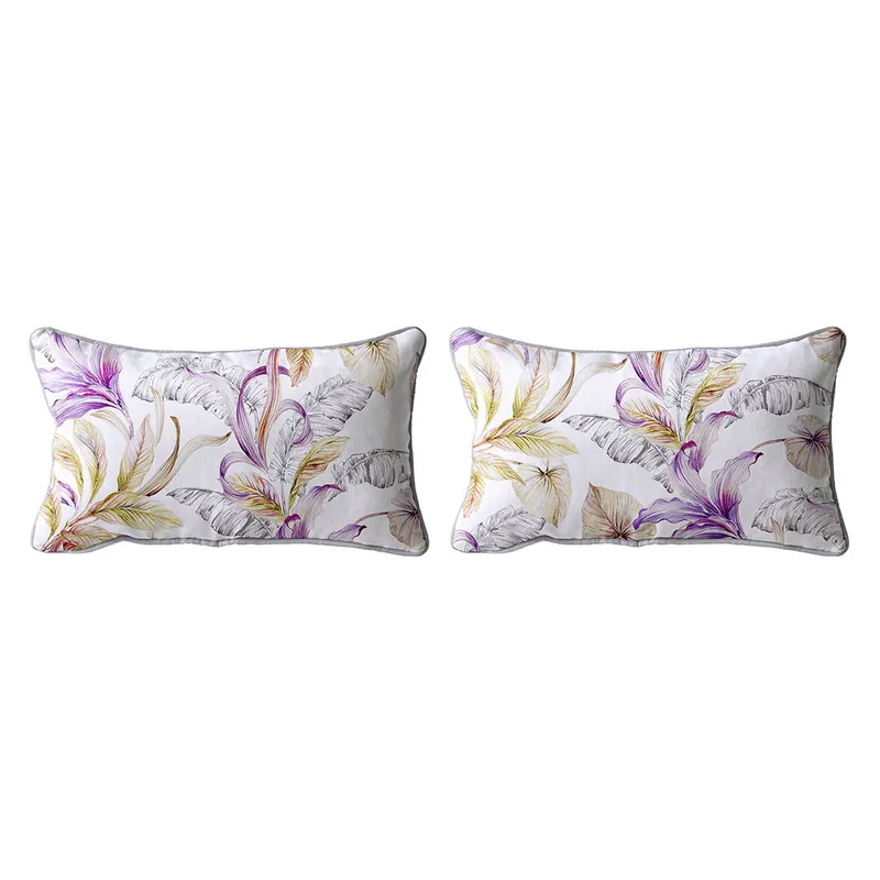Set de 2 fundas de cojin decorativo 100% algodónULUTU 30x50 cm Malva - Textil