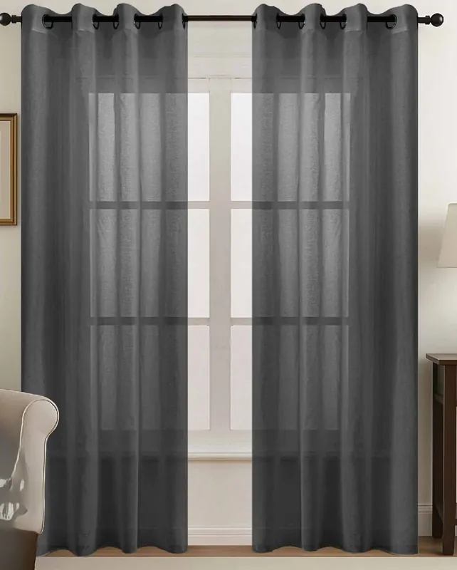 Set de 2 visillos MALI 140x260cm color gris - Textil
