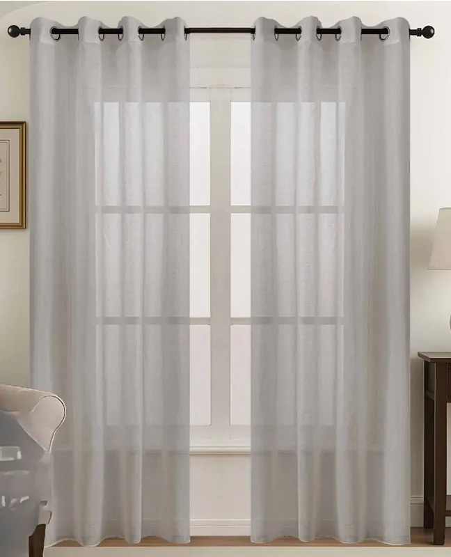 Set de 2 visillos MALI 140x260cm color piedra - Textil