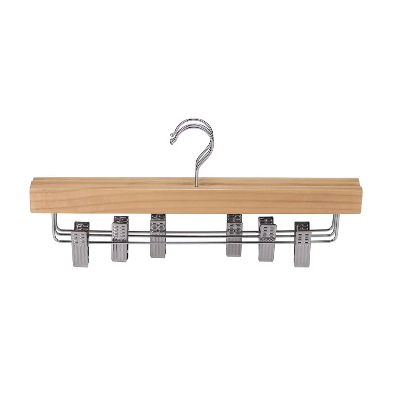 Set de 3 perchas pantalón PINZA 16x35,5x1,2cm metal y madera - Decoración