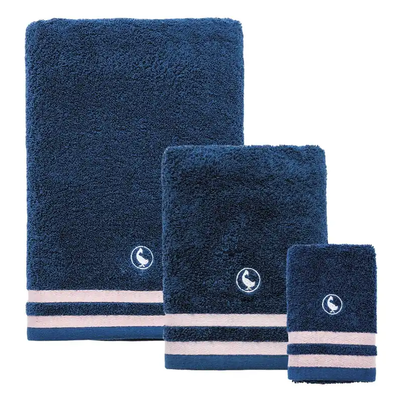 Set de 3 toallas de baño 30x50, 50x90, 70x140 cm Algodón 500GSM Azul Marino El Ganso - Textil