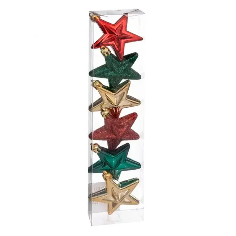 Set de 6 estrellas de Navidad plástico - Decoración