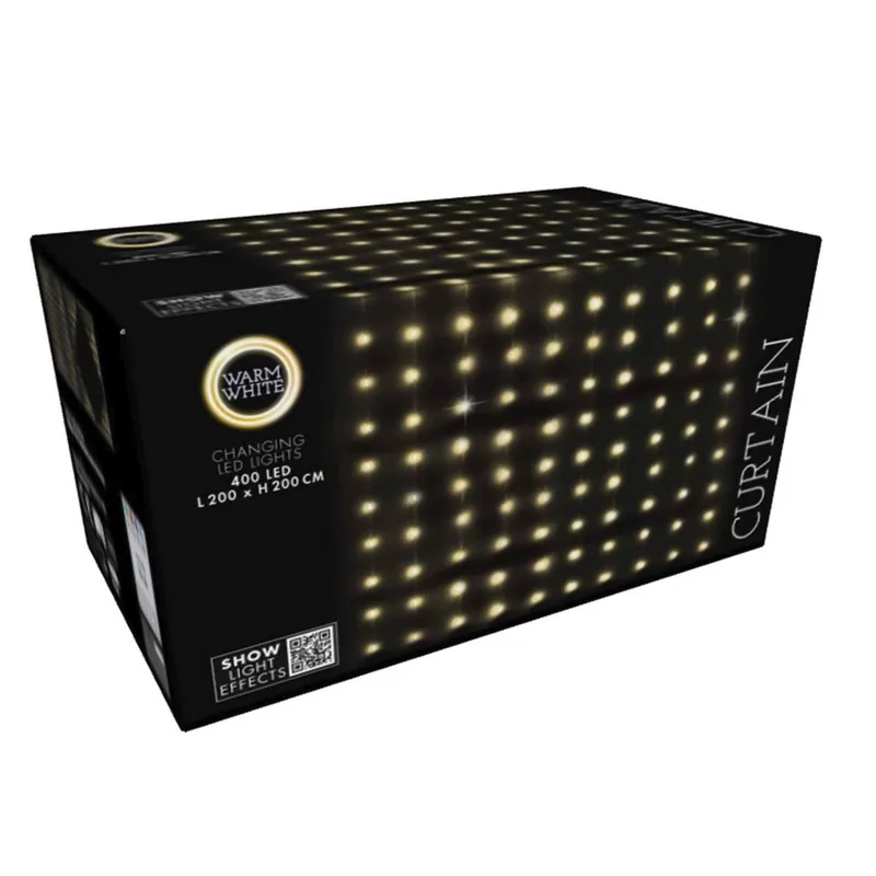 Well Home Conjunto de Luces de cortina con 400 Luces LED Blanco cálido con control remoto 20 cuerdas - Decoración