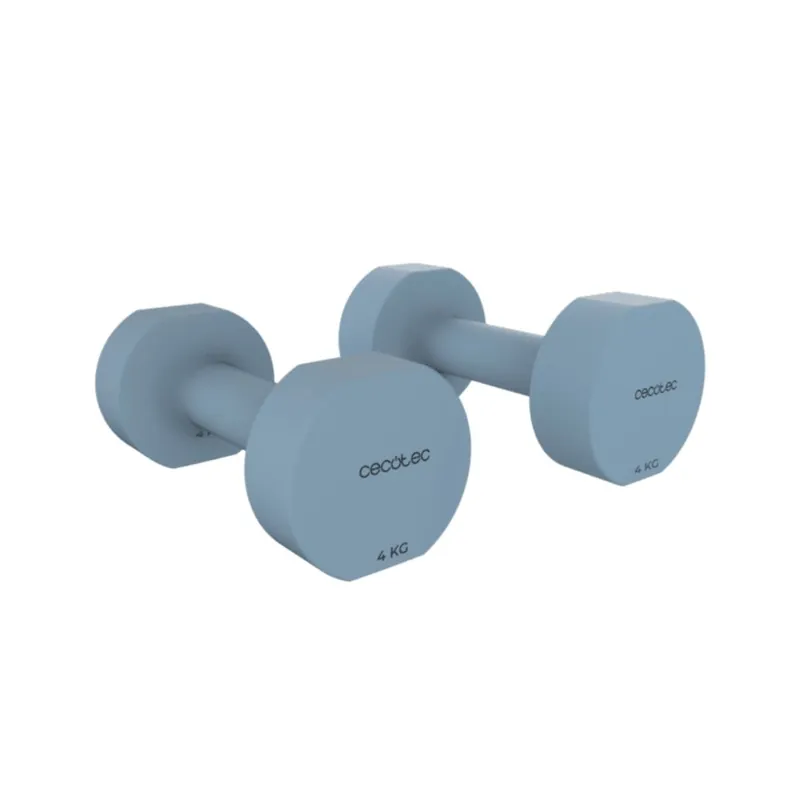 Set de 2 mancuernas Cecotec Drumfit 400 DoubleNeo 4 kg neopreno antideslizante azul - Deporte