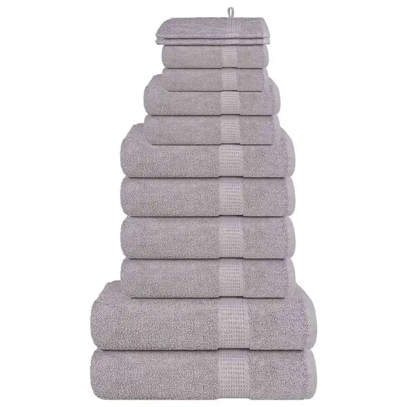 Set de 12 toallas Ariel 360 gramos algodón gris - Textil