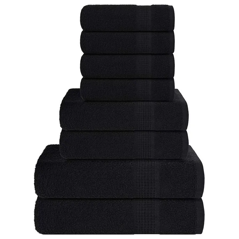 Set de 8 toallas Ariel 360 gramos negro algodón - Textil